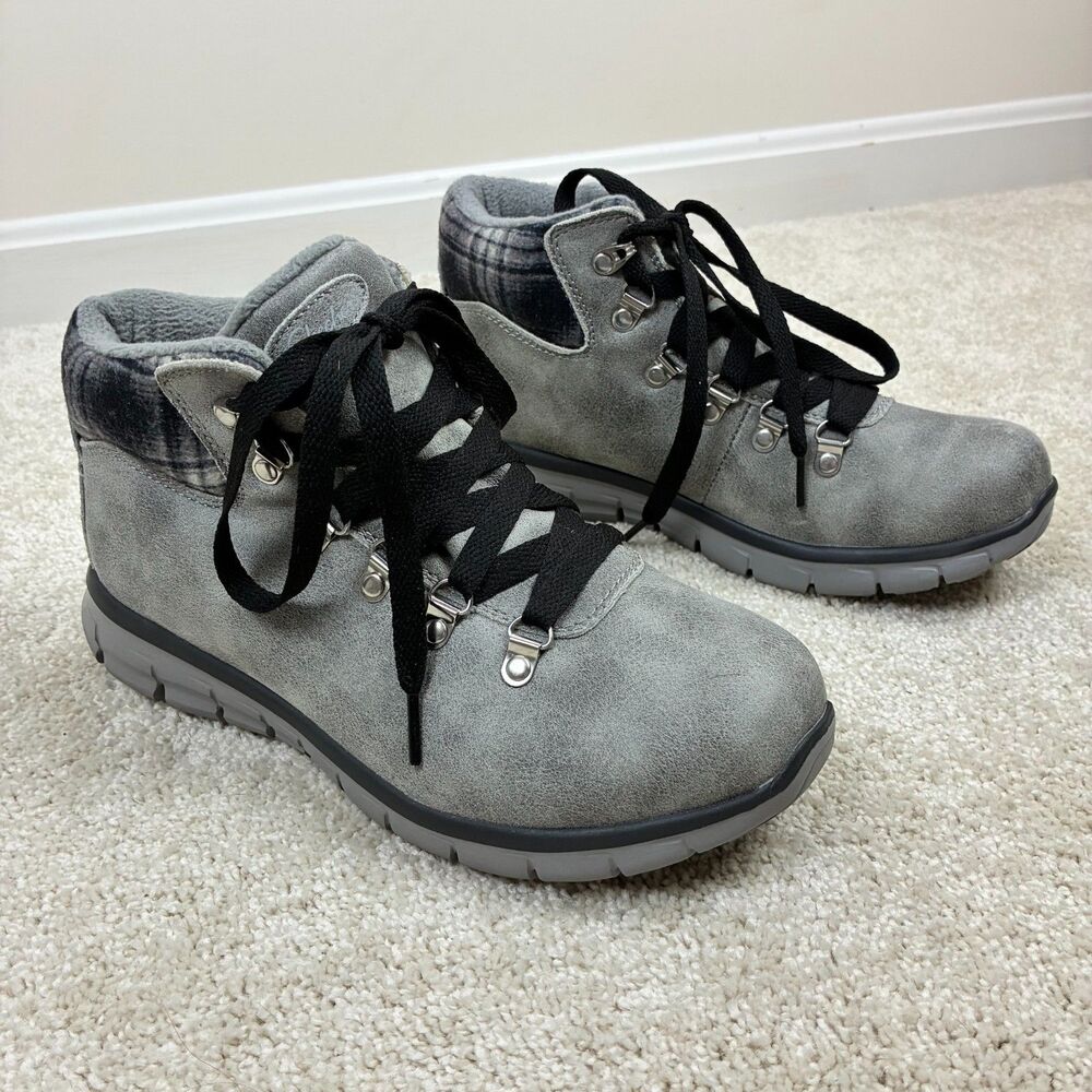 Skechers Women's Synergy - Plaid Mood Hiking Sneaker Boots Size 8